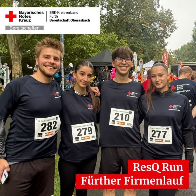 Mehr über den Artikel erfahren Gestern fand in Fürth der Firmenlauf statt, bei dem sich ca 1500 Läuferinnen und Läufer auf die Strecke begaben. Insgesamt haben vom BRK Kreisverband Fürth über 112 Mitglieder teilgenommen, was eine tolle Resonanz für diese großartige Veranstaltung bedeutet. Darunter auch einige Mitglieder aus Oberasbach, die sich mit vollem Einsatz für den guten Zweck einsetzten. Es war ein toller Tag, an dem sich die Teilnehmer nicht nur sportlich, sondern auch sozial engagierten und sich für das Wohl der Gemeinschaft einsetzten.