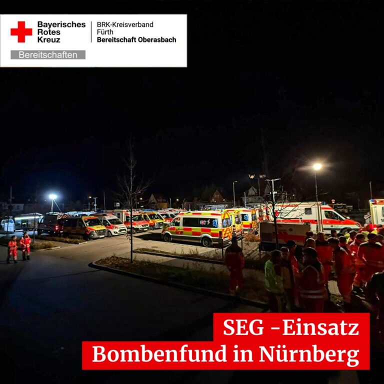Mehr über den Artikel erfahren Instagram: Einsatz beim Bombenfund in Nürnberg am 14.11.2025: Unser MTW der SEG…