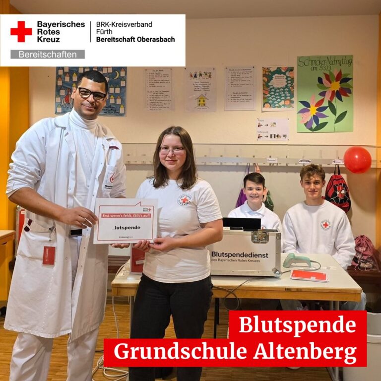 Mehr über den Artikel erfahren Heute durften wir wieder die Blutspende in der Grundschule Altenberg Oberasbach…