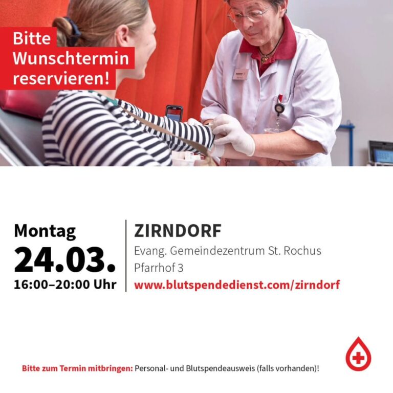 Mehr über den Artikel erfahren Jetzt noch Termin für die Blutspende in Zirndorf sichern. Wir freuen uns auf euch!