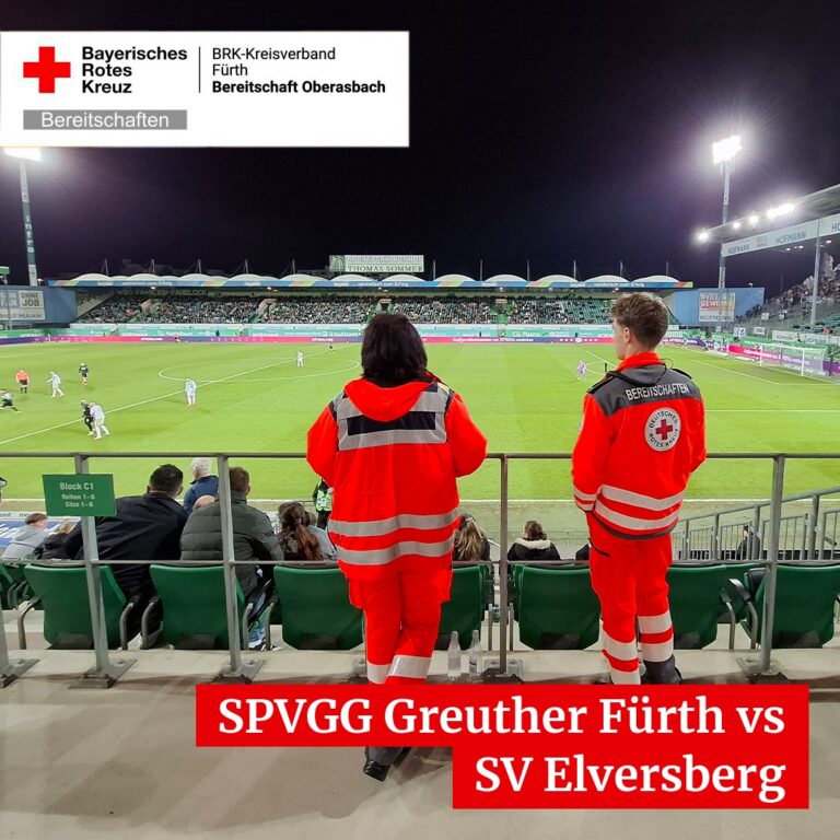 Mehr über den Artikel erfahren Am Freitag haben wir den Sanitätswachdienst beim Heimspiel der SpVgg Greuter Fürth…