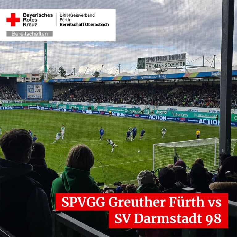 Mehr über den Artikel erfahren Heute haben wir mit 4 Einsatzkräften und einem Praktikanten beim Heimspiel der SPVGG…